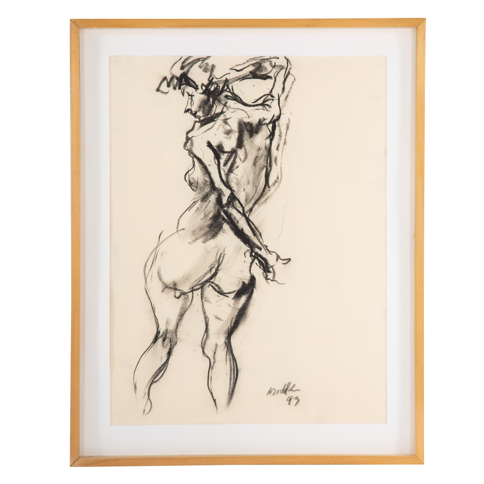 Appraisal: RAOUL MIDDLEMAN FEMALE NUDE STUDY CHARCOAL American - Charcoal on