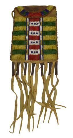 Appraisal: Plains-style beaded hide bag third quarter th c or later