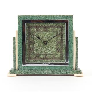 Appraisal: Vintage Art Deco Style Shagreen Clock Vintage Art Deco Style