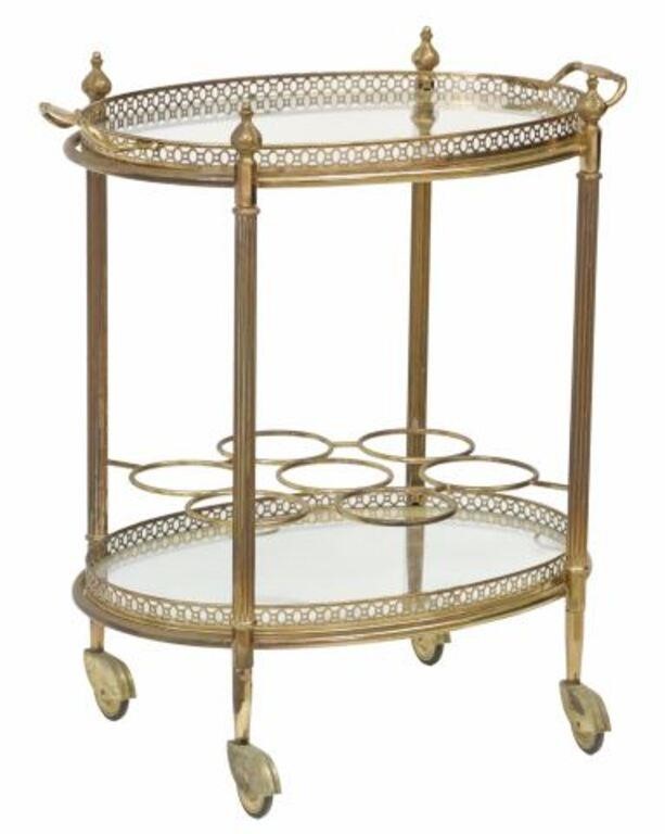 Appraisal: French Louis XVI style gilt metal service cart th c