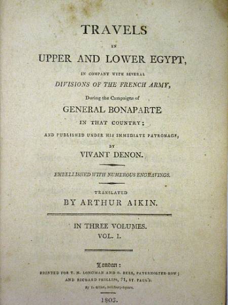 Appraisal: Maps amp Travel Literature Travels in Upper and Lower Egypt