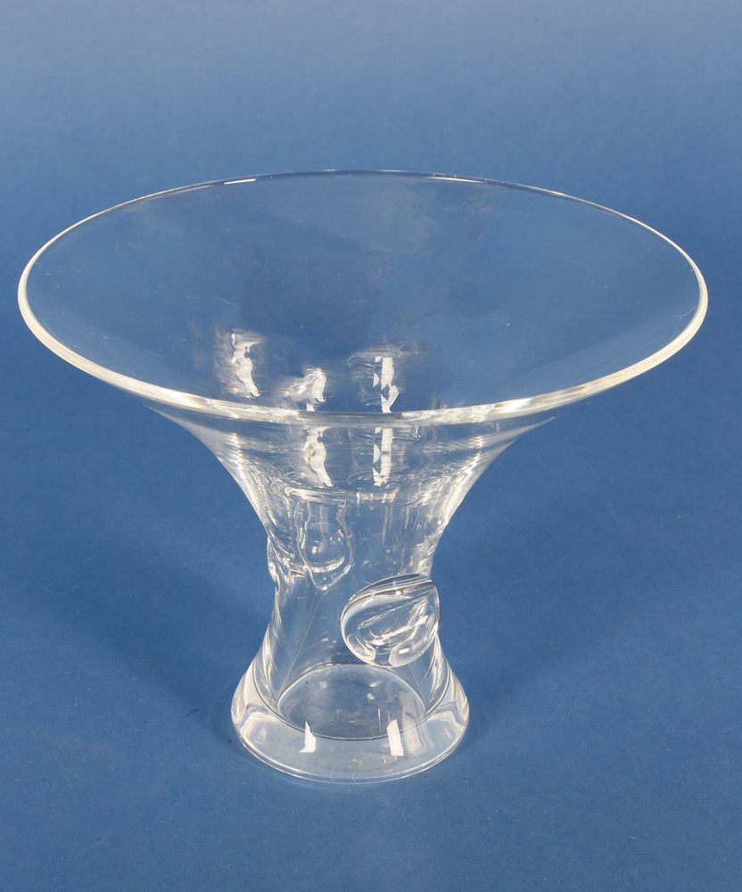 Appraisal: Signed Steuben Clear Crystal Trumpet Vase Signed Steuben Clear Crystal