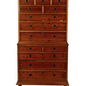 Appraisal: A George II Style Chest-on-Chest TH CENTURY by Southampton Furniture