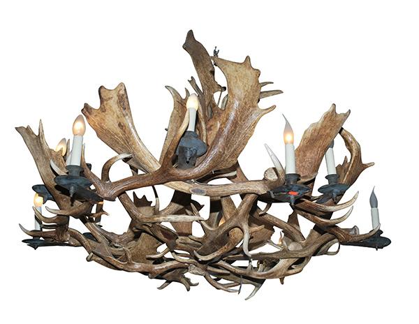 Appraisal: A FALLOW ANTLER CHANDELIER with an openwork body constructed from