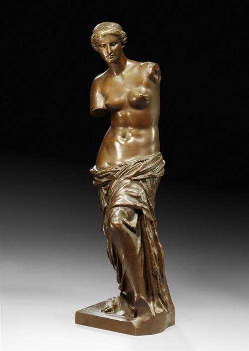 Appraisal: BURNISHED BRONZE FIGURE OF VENUS after the antique Venus de