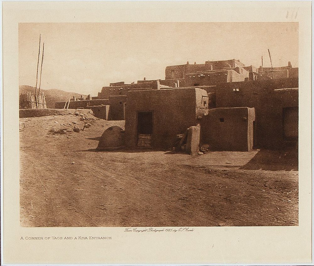 Appraisal: Edward Curtis A Corner of Taos and a Kiva Entrance