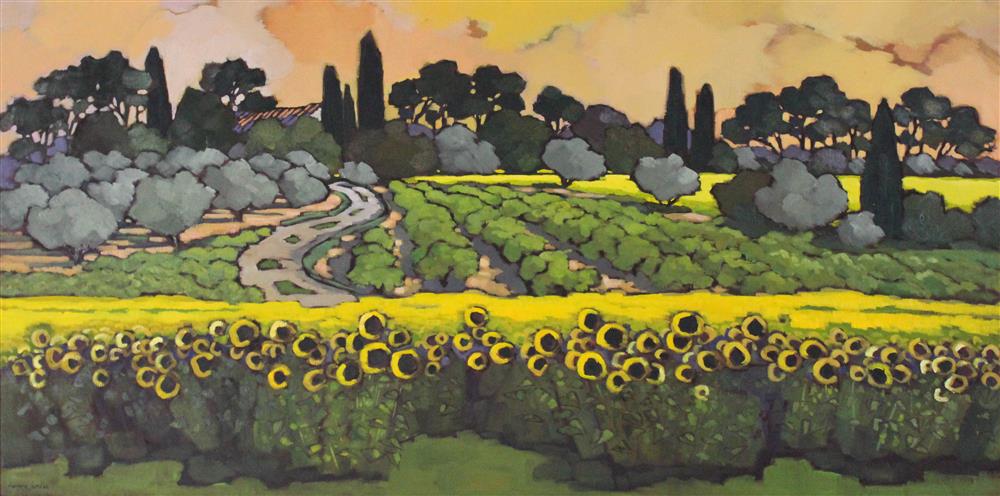 Appraisal: LORRAINE JORDAN AMERICAN - SUNFLOWERS PROVENCE Oil on canvas x