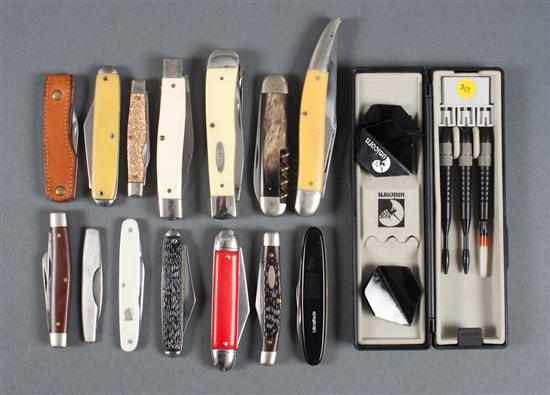 Appraisal: Assortment of fourteen folding pocket knives notably Case Model Model