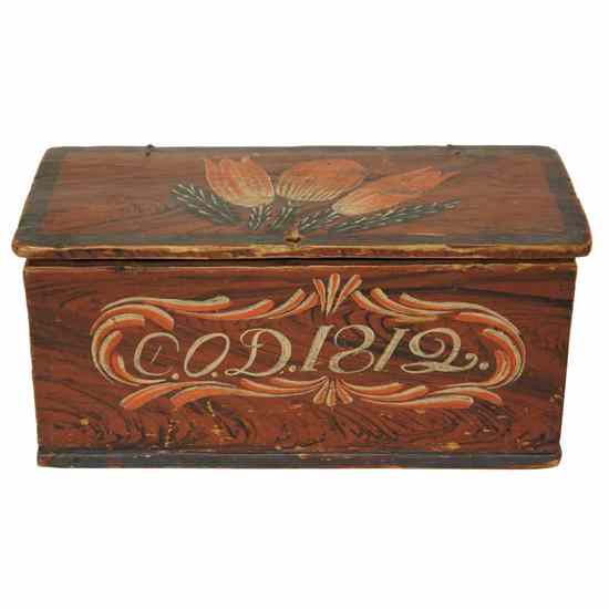 Appraisal: A Swedish Allmoge Painted Box dated in the form of