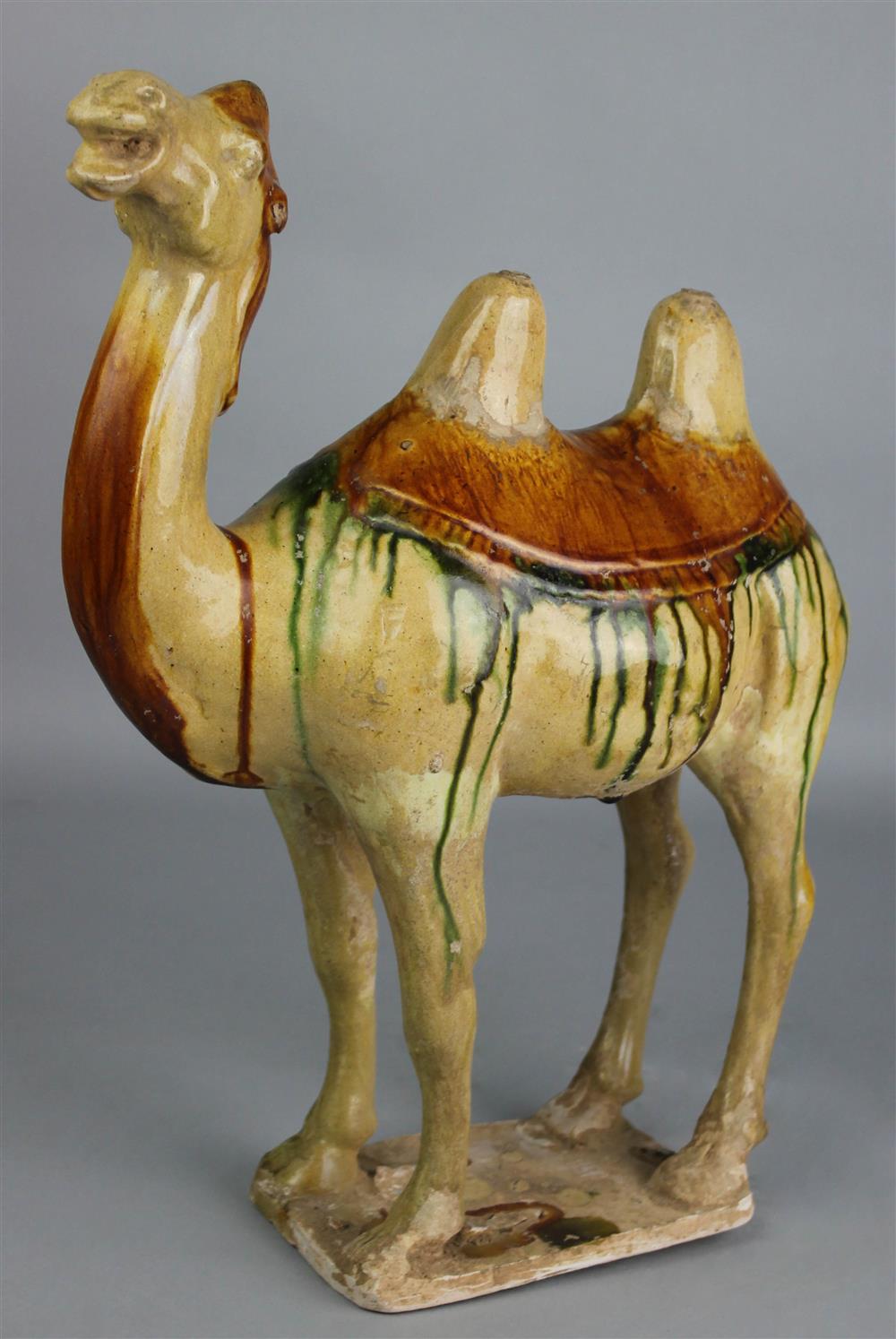 Appraisal: CHINESE SANCAI-GLAZED MODEL OF A BACTRIAN CAMEL the beast standing