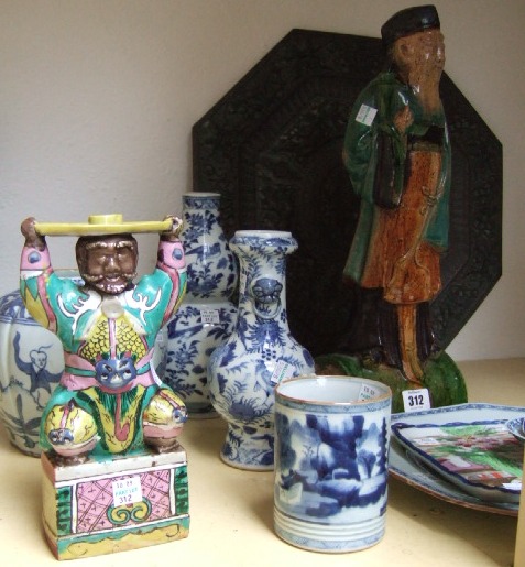 Appraisal: A group of Chinese ceramics various dates comprising figure of