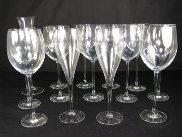 Appraisal: Eleven wine goblets high by wide Two tulip shape Champagne