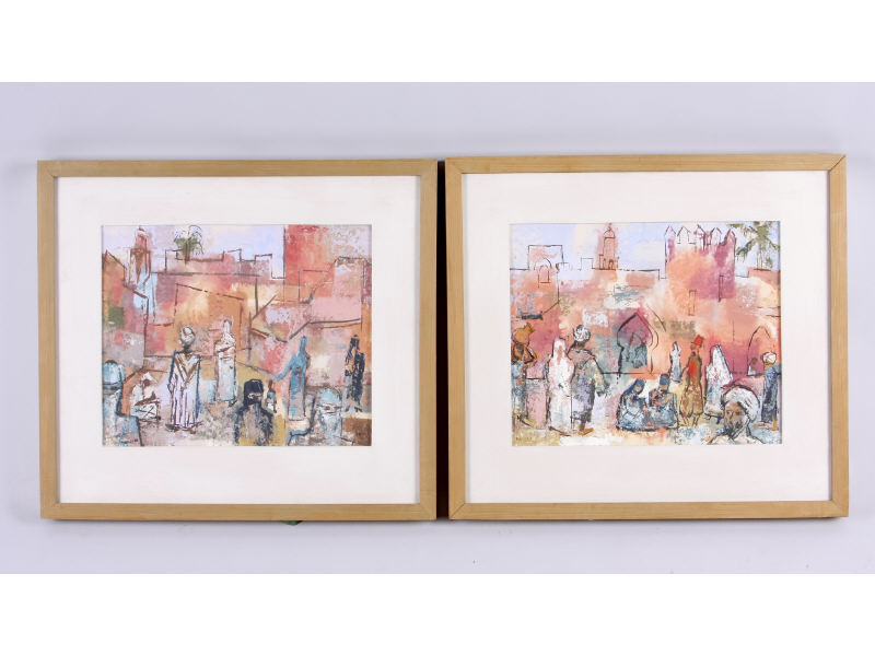 Appraisal: William Halsey SC - Marrakech I II casein on paper