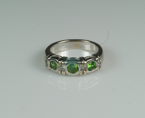 Appraisal: K WG demantoid diamond ladies pt stones with small diamonds