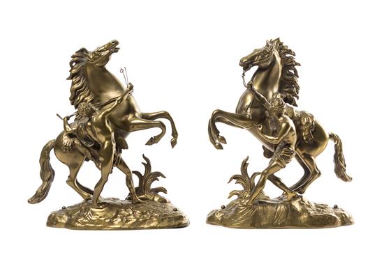 Appraisal: Sale Lot A Pair of Bronze Marly Horses after guillaume