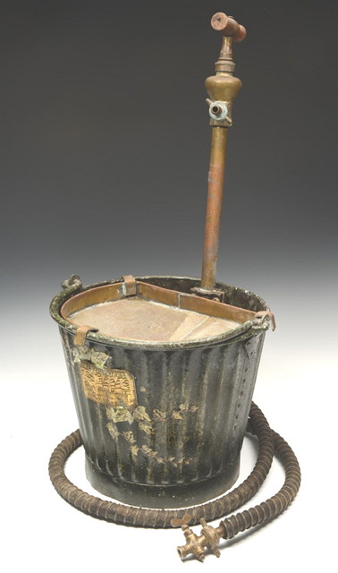 Appraisal: A VICTORIAN PAINTED METAL FIRE BUCKET made by the Four