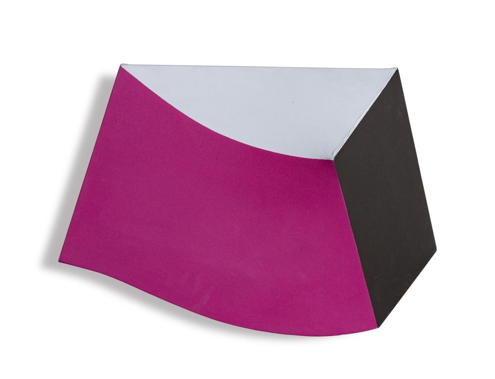 Appraisal: CHARLES HINMAN American b Magenta acrylic emulsion on shaped canvas