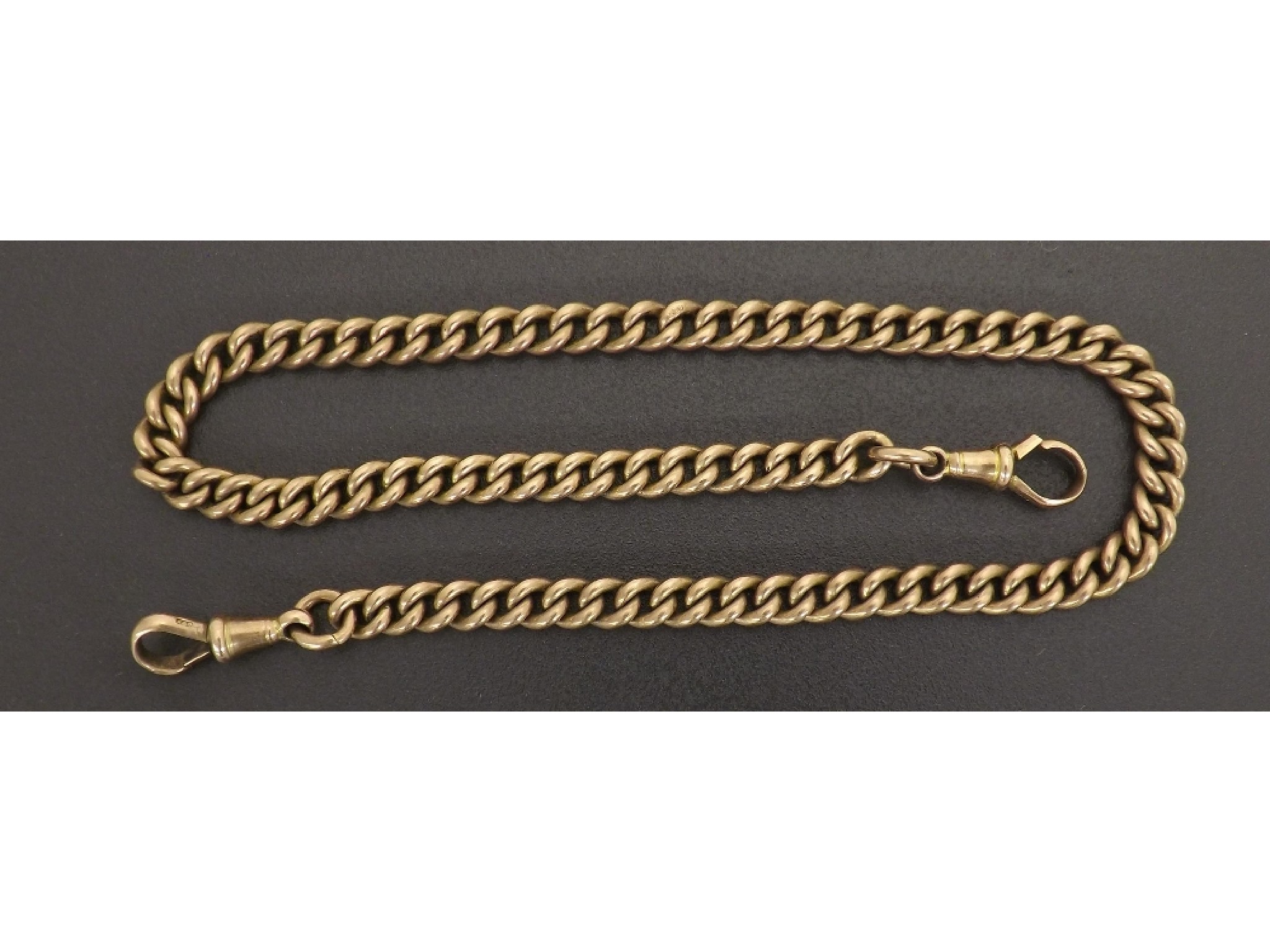 Appraisal: Good ct rose gold curb link Albert chain with two