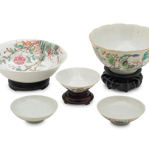 Appraisal: Three Chinese Famille Rose Porcelain Bowls the first painted with