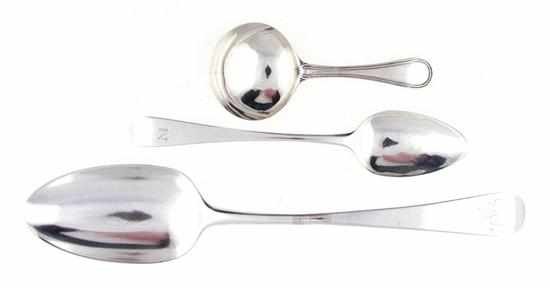 Appraisal: English sterling spoons and caddy scoop Hester Bateman and other