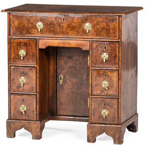 Appraisal: A Georgian Burlwood Diminutive Kneehole Desk Late th Early th