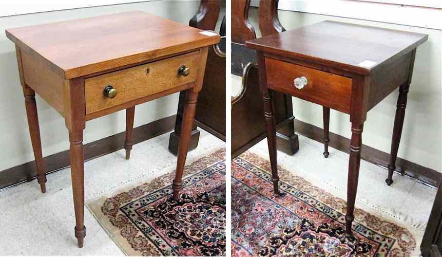 Appraisal: TWO AMERICAN COUNTRY FURNITURE LAMP TABLES New England th century