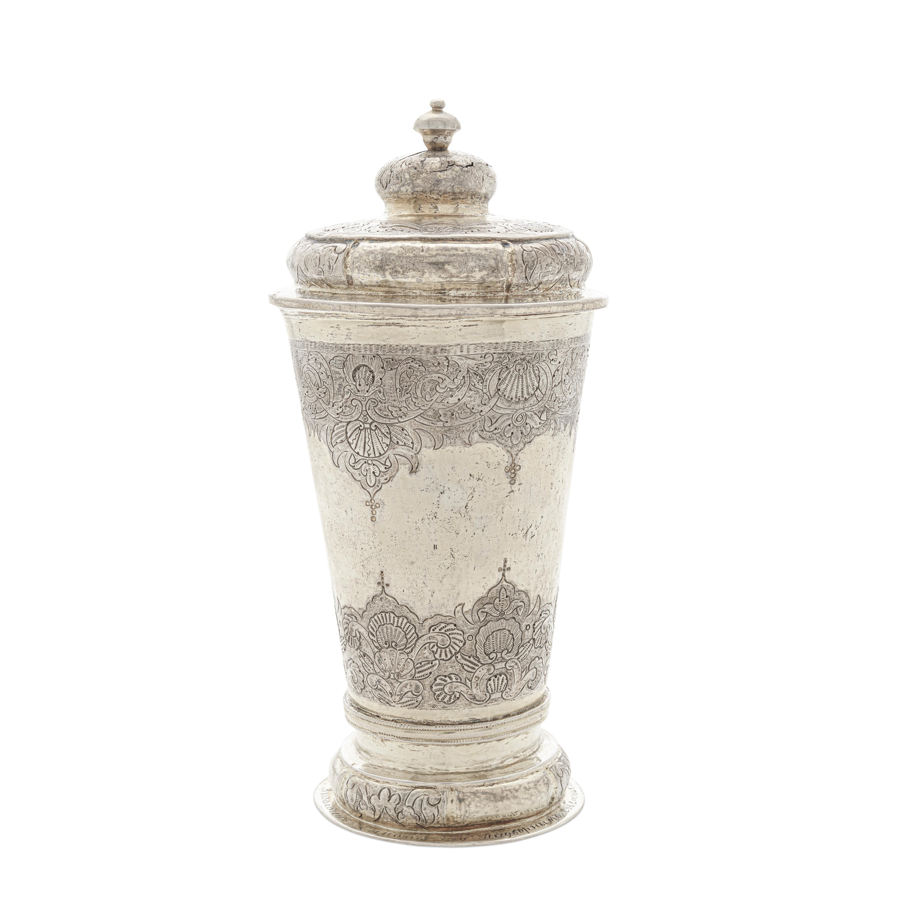 Appraisal: A RUSSIAN SILVER PARCEL-GILT LIDDED BEAKER CIRCA circa With large