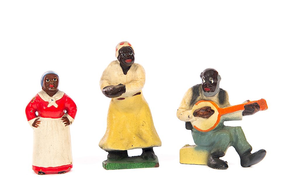 Appraisal: Lead Black Americana Figures Measures tall Good original condition Please