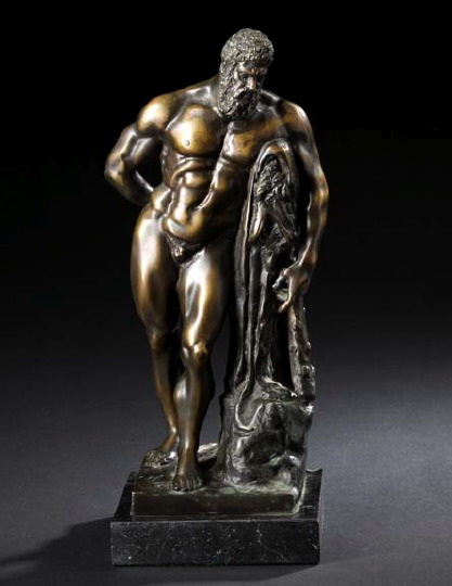 Appraisal: Patinated Bronze Figure of the Farnese Hercules after the Antique