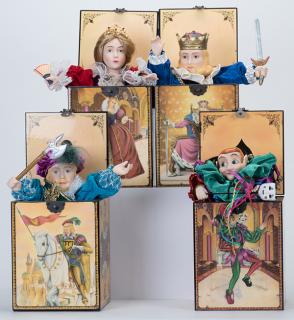 Appraisal: Four Playing Card Music Boxes From the Kingdom of Cards