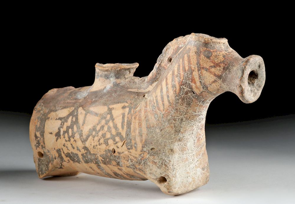 Appraisal: Rare Greek Boeotian Pottery Horse -Shaped Askos w TL Originally