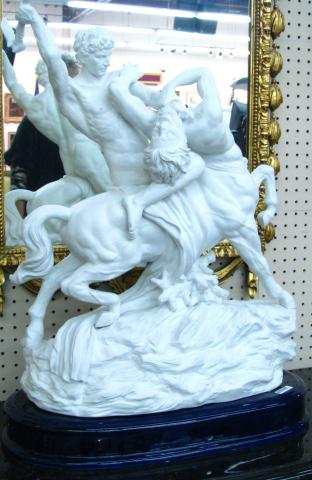 Appraisal: Large Figural Grouping bisque porcelain finish over cast metal depicting