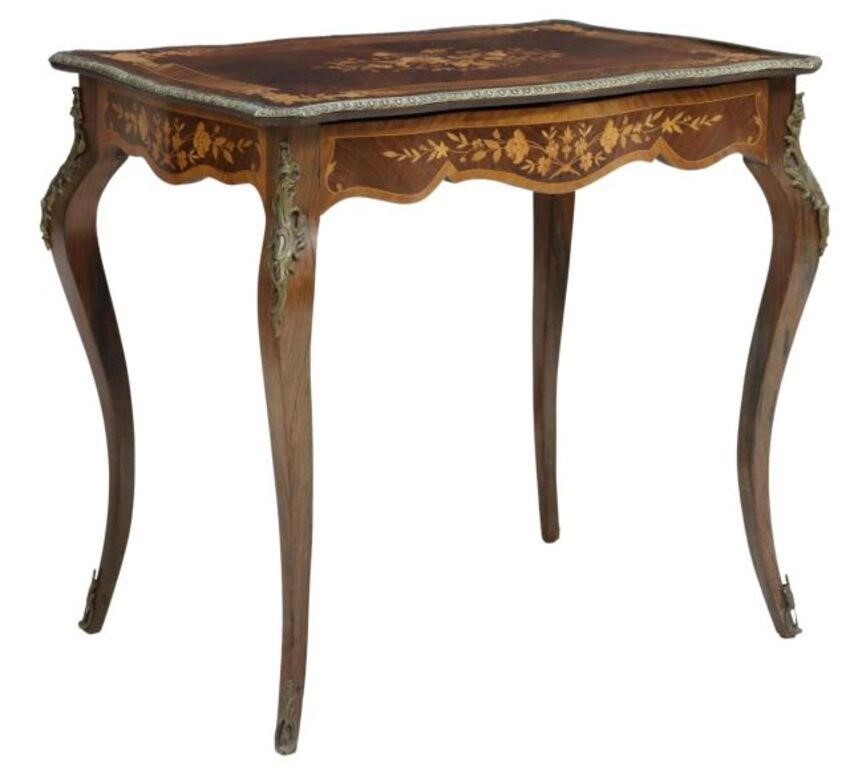 Appraisal: French Louis XV style rosewood salon table early th c