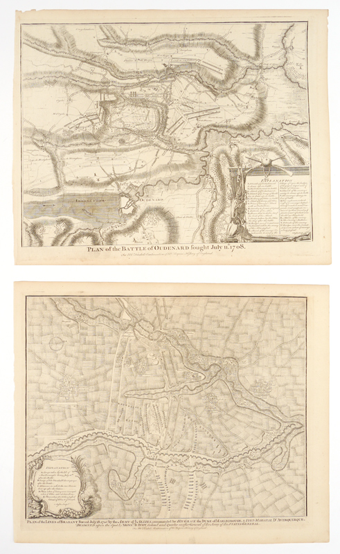 Appraisal: PIECE TH CENTURY ENGLISH BATTLE PLANS From the original Early