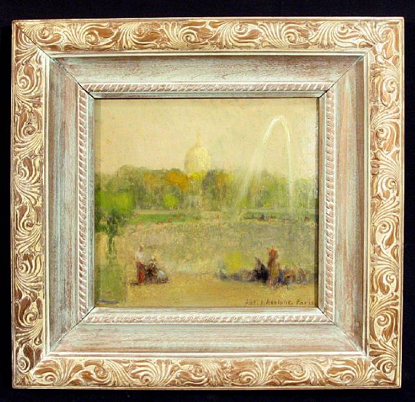 Appraisal: Albert Jean Adolphe American - A Paris Park Scene signed