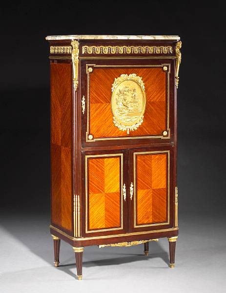 Appraisal: A Louis XVI style gilt bronze mounted mahogany meuble d'appui