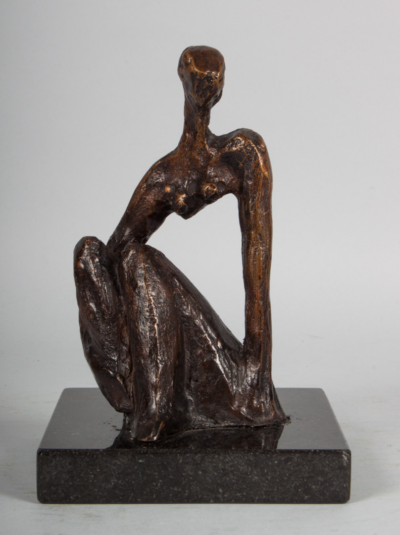 Appraisal: Modern bronze abstract sculpture th century patinated abstract female figure