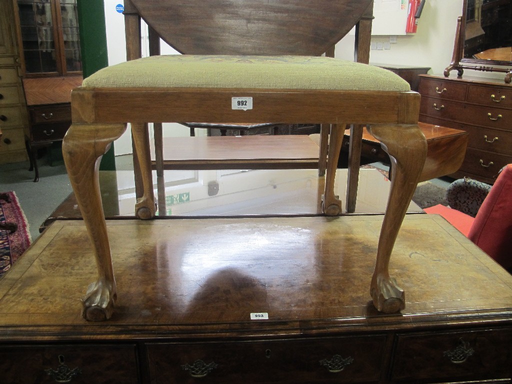 Appraisal: Dressing stool with tapestry top