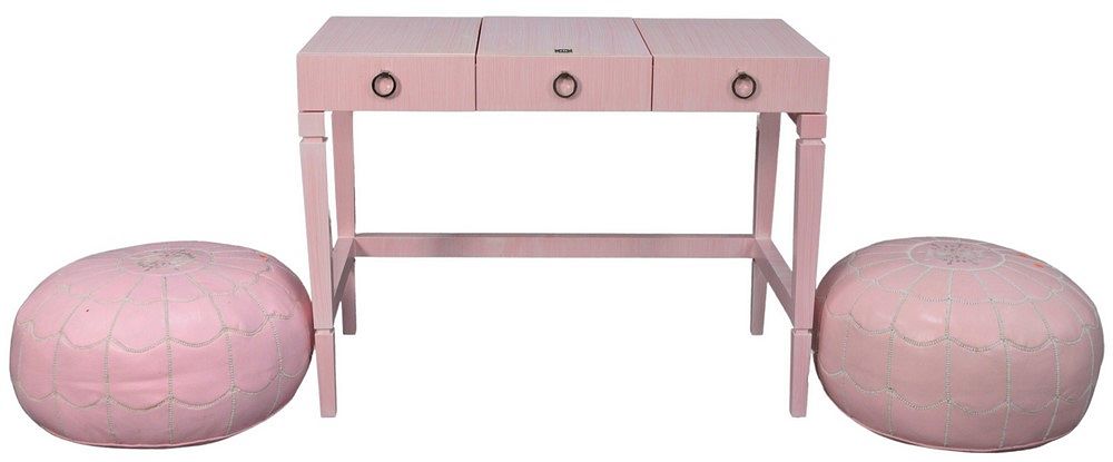 Appraisal: Five Piece Lot to include a custom pink vanity as