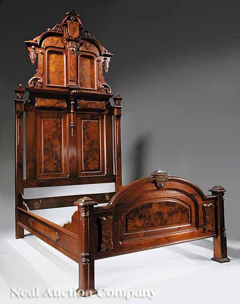 Appraisal: An American Renaissance Carved Walnut and Burled Dresser c with