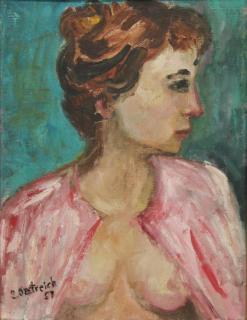 Appraisal: S Orstreich th Century Depicting a woman wearing a pink