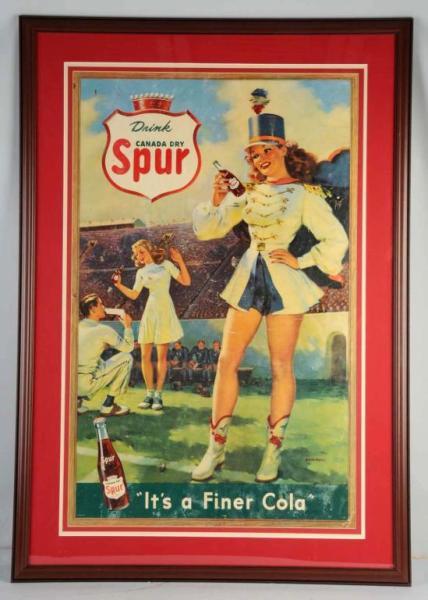 Appraisal: Cardboard Spur Poster Description Matted and framed under glass Nice