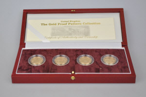 Appraisal: A boxed set of four Royal Mint Gold Proof Pattern