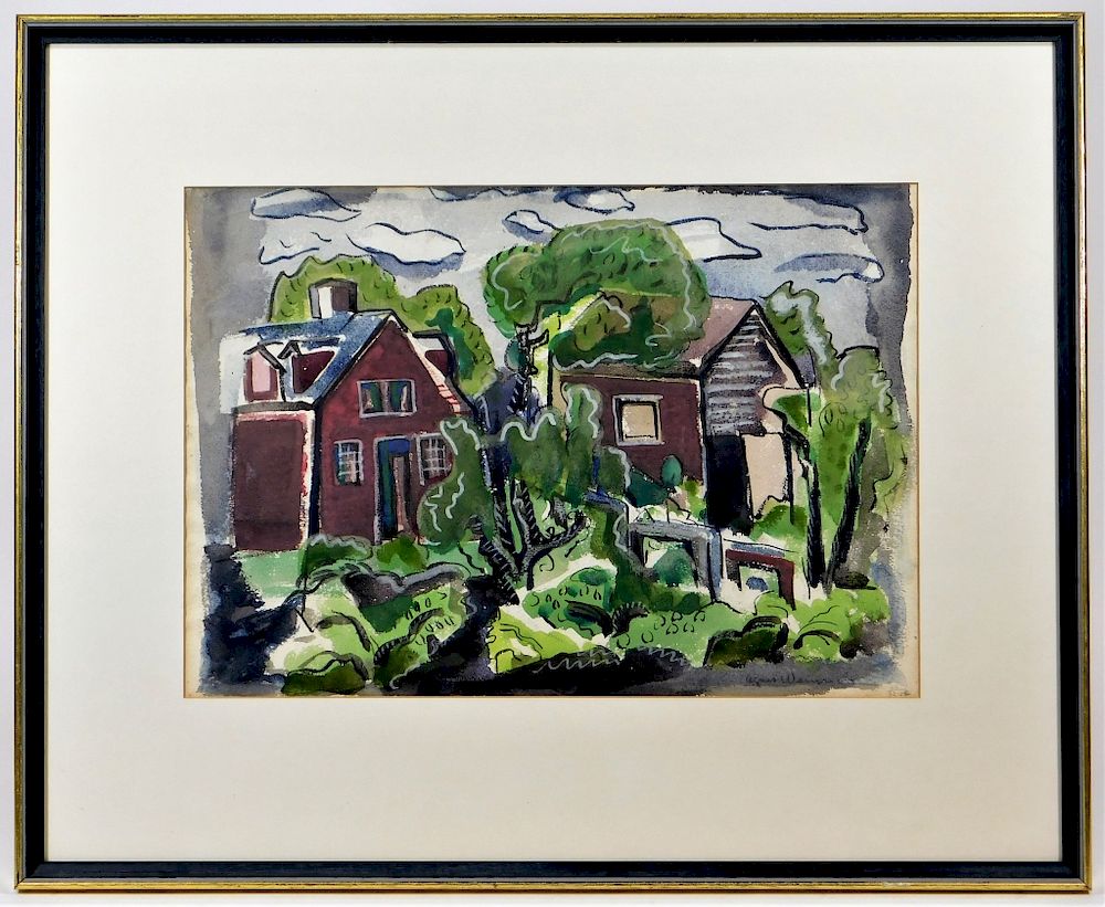 Appraisal: Agnes Weinrich Modern Suburban Landscape Painting Agnes Weinrich Massachusetts Iowa