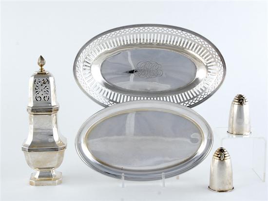 Appraisal: Collection of sterling table articles Gorham oval tray L Birmingham