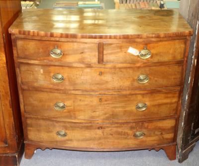 Appraisal: A George III bowfront chest circa of two short and