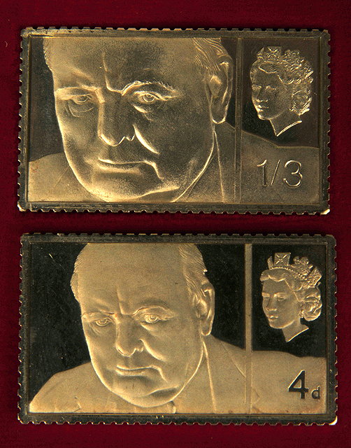 Appraisal: A SET OF SIR WINSTON CHURCHILL STAMP REPLICAS in ct