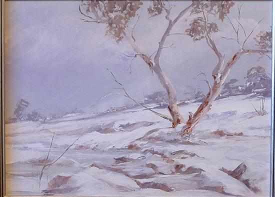 Appraisal: MARGARET HUNTER SNOWY LANDSCAPE OIL ON BOARD