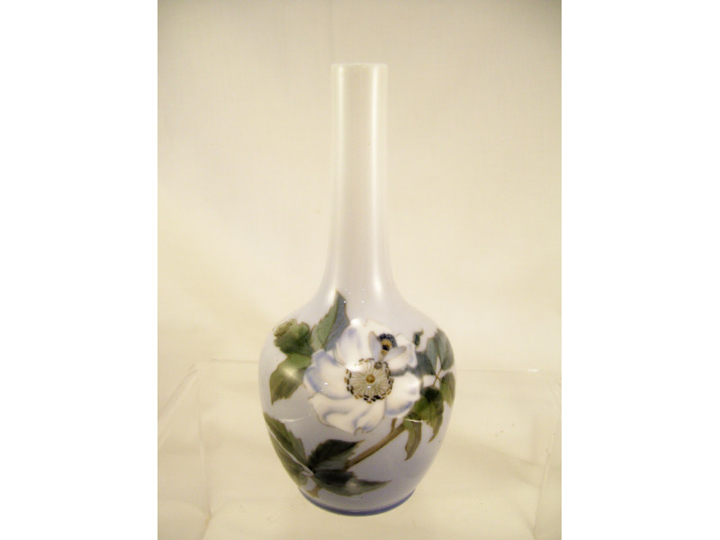 Appraisal: Royal Copenhagen Vase Porcelain hand decorated bottle neck vase with