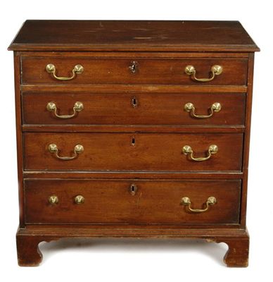 Appraisal: A George III mahogany chest the moulded edge top above